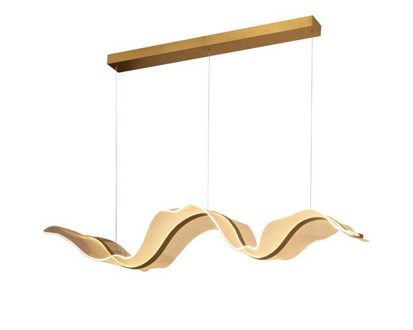 Sunpan ALUN Chandelier: Elegant Coastal-Inspired Lighting with Brushed Gold Accents for Modern Interiors 112241