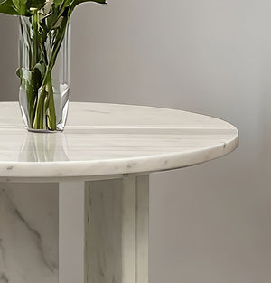 English Elm White Natural Marble Coffee Table Set - Elegant, Durable & Versatile Accent Tables For Living Rooms W1696P262762-GIGA