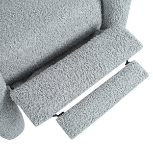 English Elm Christopher Knight Home® - 31.25" Push Back Recliner Plush Teddy Fleece Upholstered Armchair with Foam & Pocket Springs Comfort 90–120–150° Adjustments LIGHT GREY N763P212864R