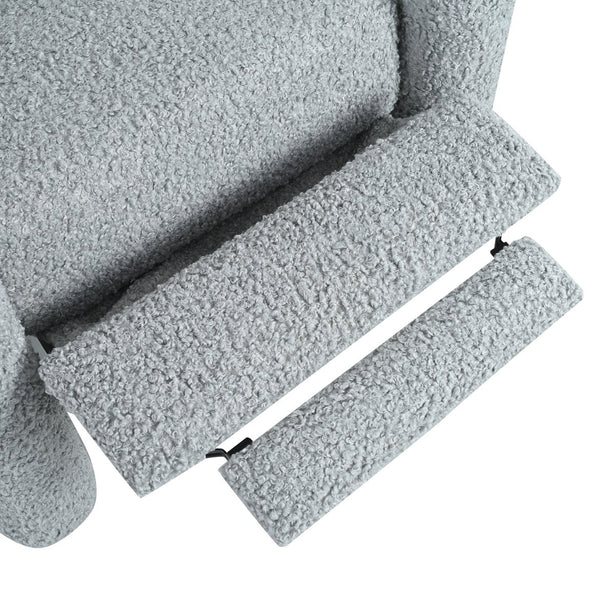 English Elm Christopher Knight Home® - 31.25" Push Back Recliner Plush Teddy Fleece Upholstered Armchair with Foam & Pocket Springs Comfort 90–120–150° Adjustments LIGHT GREY N763P212864R