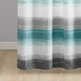 Madison Park Essentials Saben Casual Stripe Print Shower Curtain MPE70-1029 Aqua/Grey