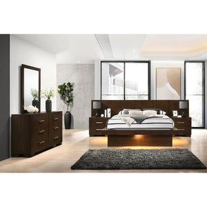 English Elm Tokyo 5-Piece Platform Bedroom Set: Modern Eastern King Bed, Nightstands & Dresser In Cappuccino Finish B062S00975-GIGA