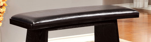 English Elm Modern Counter Height Bench 46.5"W x16.5"D x26"H Leatherette Padded Seat Black Finish Durable Stylish B011P367160