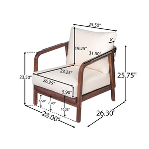 English Elm Christopher Knight Home® - 28" Outdoor Lounge Chair With Woven Backrest, Solid Wood Frame, Plush Cushions For Elegant Relaxation N767P255015D