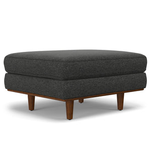 English Elm Morrison Mid-Century 72" Sofa with Ottoman Set — Eco-Friendly Recycled Fabric, Plush Feather Fill, Sturdy Craftsmanship Charcoal grey B136P199229