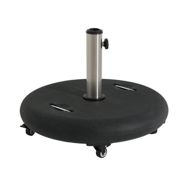 English Elm Wheelie Concrete Filled Resin Patio Umbrella Base with Rolling Wheels for Outdoor Use N775P407231B
