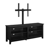 58" Black Wood T Console with Mount Black W58CSPBL-MT Walker Edison