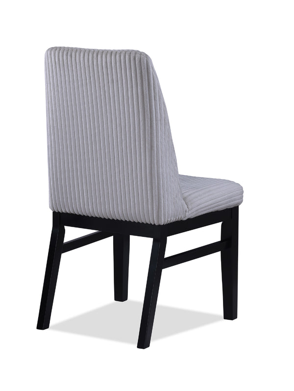 English Elm 2pc Contemporary Upholstered Side Chair with Textured Fabric High Back Cushioned Seat, Elegant Dining Comfort Black,Light Gray 22.5 L x 23.5 W x 29 H B011P241348