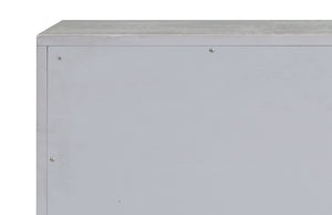 English Elm Anpu Silver Faux Crocodile Console Cabinet with 3 Drawers, Jewelry Tray, Full-Extension Metal Glides B2726P280184