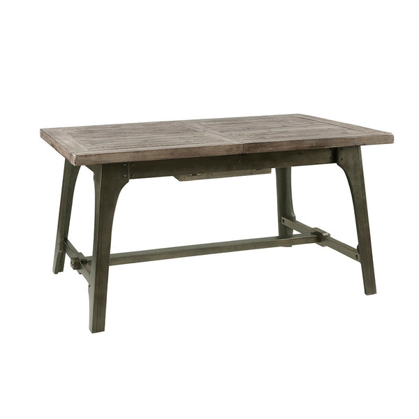 JLA Home INK+IVY - Extension Weathered Grey Extension Dining Table with Self-Storing 18" Butterfly Leaf, Seats Six II121-0315