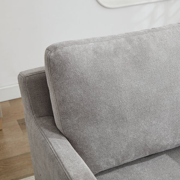 English Elm 29.92'' Swivel Accent Chair — Gray Chenille 360° Skirted Armchair with Removable Back Cushion, Solid Wood Frame, 300 lb Capacity W1852P202089