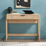 Holmes Modern Lift Top Standing Desk with Reeded Drawer Coastal Oak WEHOL42OS2CO0 Walker Edison