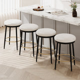 Christopher Knight Home® - Noble House - - 24.75'' Modern Counter Stools Set Of 4,White Counter Stools With Iron Frame,Sponge Cushion,Footrest,Suitable For Kitchen/Bedroom/Dining Room.