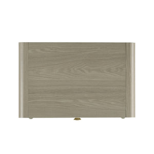 English Elm Contemporary Two Drawer Nightstand Gray Finish Tapered Legs Gold Pulls Bedroom Storage B2741P431077