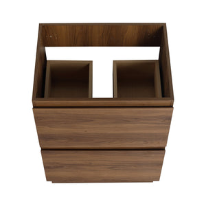 English Elm 24" Modern Bathroom Vanity with Single Undermount Sink, Engineered Wood, Waterproof Finish, 2 Drawers and Pre-Drilled Faucet Hole Brown W1972S00006