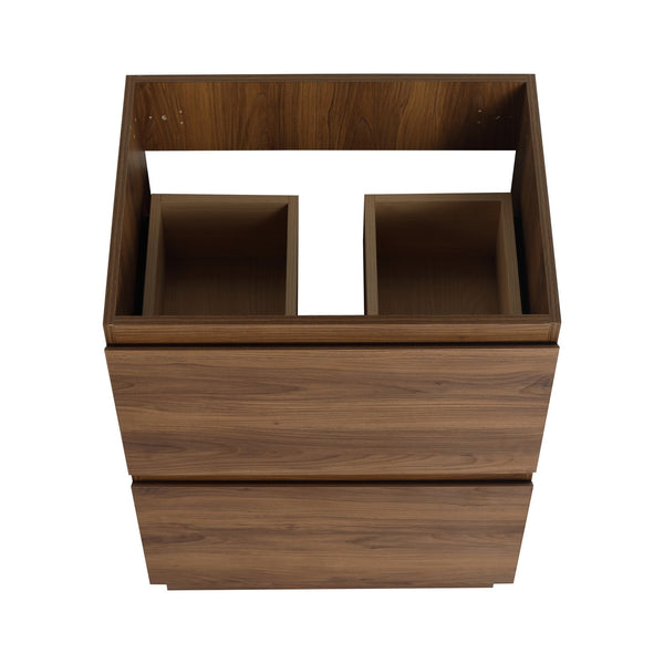 English Elm 24" Modern Bathroom Vanity with Single Undermount Sink, Engineered Wood, Waterproof Finish, 2 Drawers and Pre-Drilled Faucet Hole Brown W1972S00006