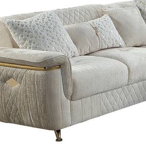 English Elm Argo Contemporary L-shaped Sectional Sofa with Steel Base and Six Seat Capacity Beige B009S02184