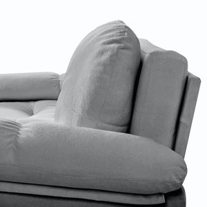 English Elm Convertible Pull Out Sofa Bed Queen Size with Steel Frame, Dual Armrests, Chenille Sleeper Couch with Storage and Casters Grey W3163P269700