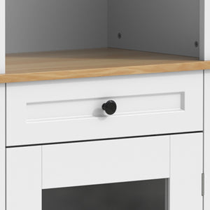 English Elm Bar Cabinet Farmhouse 69 Inch with Rgb Led Barn Door Wine Rack and Charging Station White N728P438603W