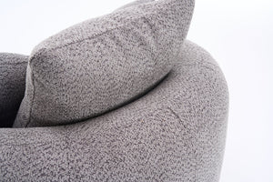 English Elm 360° Swivel Chair upholstered barrel accent chair with plush high-resilience foam and pillows for comfort Gray W2231P261425