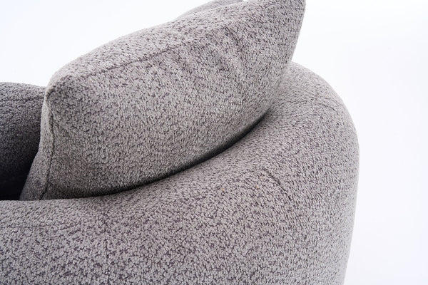 English Elm 360° Swivel Chair upholstered barrel accent chair with plush high-resilience foam and pillows for comfort Gray W2231P261425