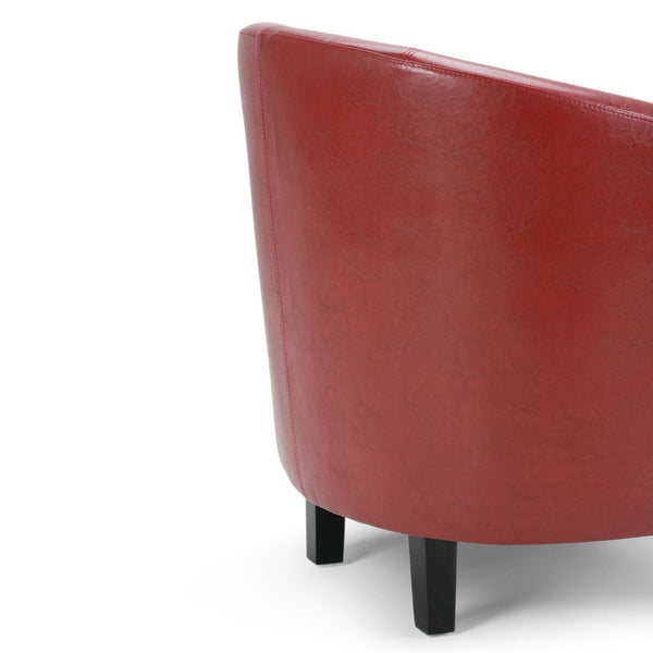 English Elm Austin - Stylish Red Tub Chair For Modern Comfort, Durable Faux Leather & Cozy Design For Any Space B136P159638