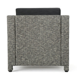 English Elm Puerta Outdoor Club Chair Woven Faux Rattan Iron Frame All Weather Patio Lounge 52979.00MBK