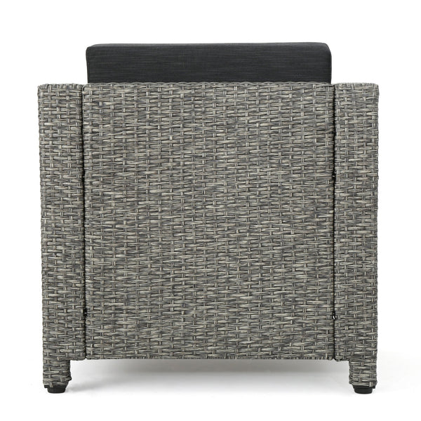 English Elm Puerta Outdoor Club Chair Woven Faux Rattan Iron Frame All Weather Patio Lounge 52979.00MBK