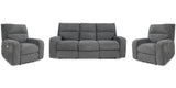 Parker House Polaris - Bizmark Grey Power Reclining Sofa And Two Recliners Grey 100% Polyester (W) Mpol-311ph-big