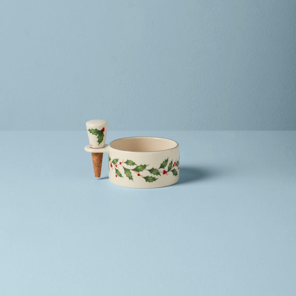 Lenox Hosting The Holidays Wine Coaster & Stopper Set Red & Green, IVORY PORCELAIN 870006