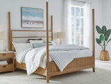 Parker House Escape - Bedroom Queen Poster Bed Glazed Natural Oak Rubberwood Solids / Oak Veneers BESC#1150-3