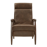 Homelegance By Top-Line Carson 25.75" Wide Mid-Century Modern Recliner Brown Faux Leather