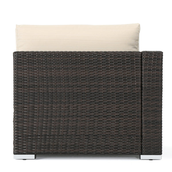 English Elm Christopher Knight Home® - SANTA SANTA ROSA Left Armchair in Grey Rattan with Aluminum Frame — Weatherproof, Modern Comfort Multi 65057.00ALUMBRN