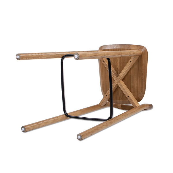 English Elm Jennifer Taylor Home - Sven Modern 30" Low Back Ash Wood Barstool with Black Iron Footrest — Durable, Sustainable Design Brown B2719P391774