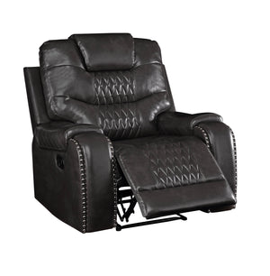 English Elm Braylon Magnetite Faux Leather 3-Piece Manual Recliner Set in Brown with Console, Cup Holders and Storage B2726S00187