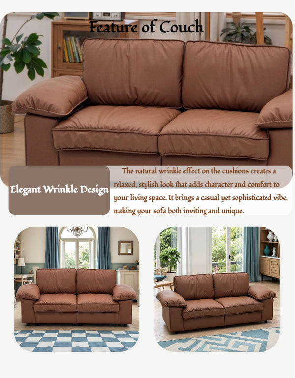 English Elm Fx-P20M-2S-Pubr Brown Faux Leather 2-Seater Loveseat With Hidden Storage - Perfect For Small Spaces! W576S00227