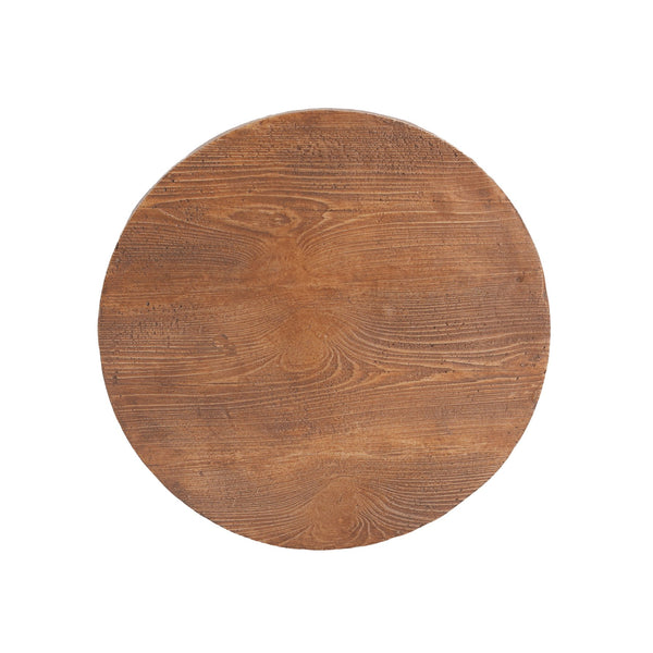English Elm Christopher Knight Home® - Iris Weatherproof Wood-Grain Round MGO Side Table, Brown — Fireproof, Recyclable, Mid-Century Accent N775P300880B
