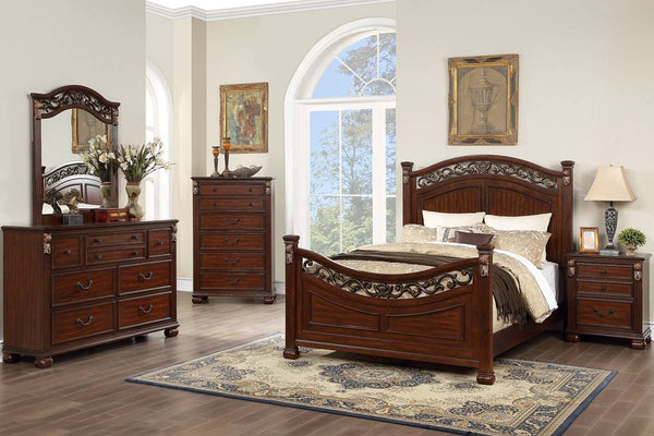 English Elm Traditional Dark Cherry Dresser with Carved Lion Claw Accents and Bun Feet Storage B011P448887