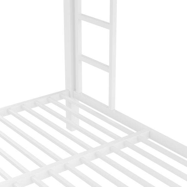 English Elm Metal Full Xl Over Queen Bunk Bed – Space-Saving, Durable Steel Frame, No Box Spring Needed, Easy Setup W1580S00288