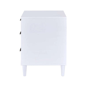 English Elm Two-tone 3-Drawer Nightstand with Round Tapered Legs, Spacious Storage & Weathered Oak Fronts for Bedrooms Brown Oak,White B016P256489