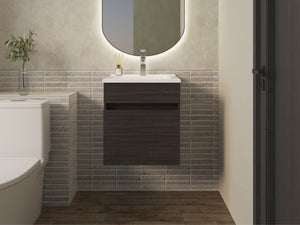 English Elm Newell Black Vanity Sink Cabinet with Shelves and Large Storage, Durable Engineered Wood Finish B092P360644