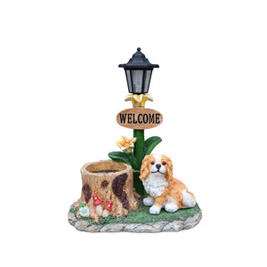 English Elm Sitting Corgi Resin Planter Sculpture Whimsical Porch Garden Decor with Succulent Cavity W5398P464242