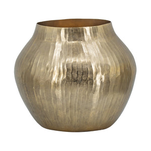 English Elm Kria Hammered Aluminum Decorative Vase with Antique Gold Finish for Glam Interiors B056P416842