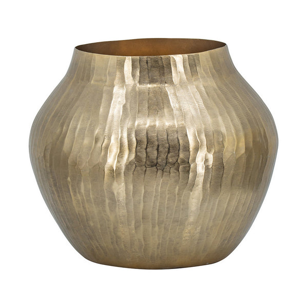 English Elm Kria Hammered Aluminum Decorative Vase with Antique Gold Finish for Glam Interiors B056P416842