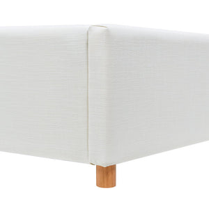 English Elm Jennifer Taylor Home - Miramar Queen Cushion-Back Headboard Bed Frame - Antique White, Stylish Coastal Comfort & Support B2719P238241