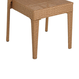 English Elm Christopher Knight Home® - FARLEY Rattan Stacking Sidechair Set of 2 — Durable 300 lb Capacity, Beige Woven Design, Easy Assembly Light Brown N762P234585A