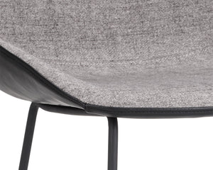 Sunpan Mccoy Counter Stool - Stylish Two-Toned Design with Faux Leather, Black Steel Legs for Modern Dining November Grey / Nightfall Black