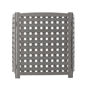 English Elm 3-panel Outdoor Slatted Wood Enclosure Screen for Ac Units Patios and Garden Areas Grey W2640P290523