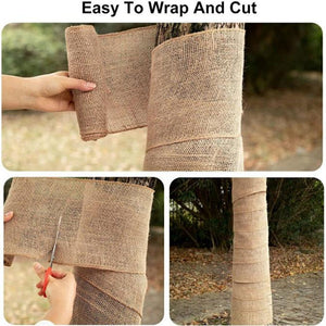 English Elm 3.3 Ft Natural Jute Burlap Roll Biodegradable Woven Fabric for Garden Weed Control T3656P337263