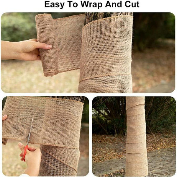 English Elm 3.3 Ft Natural Jute Burlap Roll Biodegradable Woven Fabric for Garden Weed Control T3656P337263